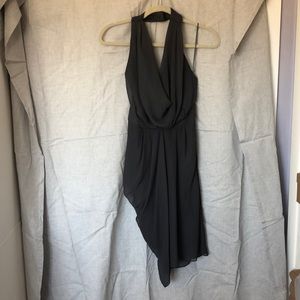 Cocktail dress, mid length, halter neckline, worn twice, side zipper